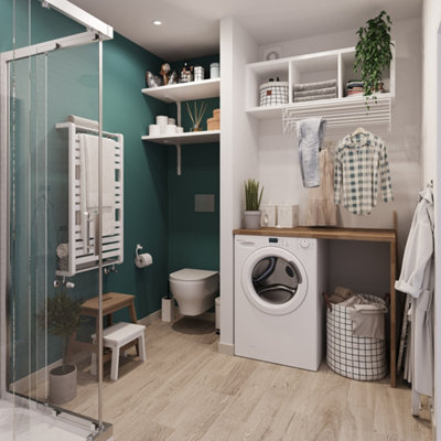 Créez un espace buanderie pour une salle de bain encore plus fonctionnelle