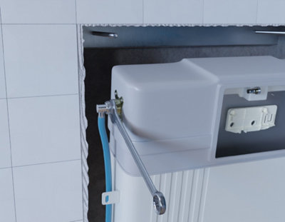 Utilisation clé à mollette pour retirer flexible arrivée d'eau.