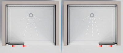 Illustration de la porte de douche réversible