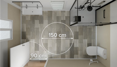 Espace de circulation dans la salle de bains