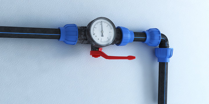 Illustration d'une vanne d'arrêt près du compteur d'eau