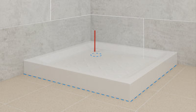 tracez au sol l’emplacement de votre receveur de douche