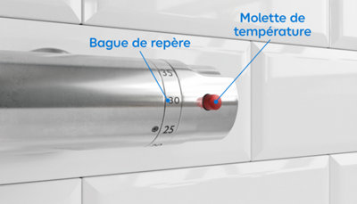 Image montrant emplacement baguette de repère et molette de température