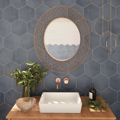Mur d'une salle de bains carrelé