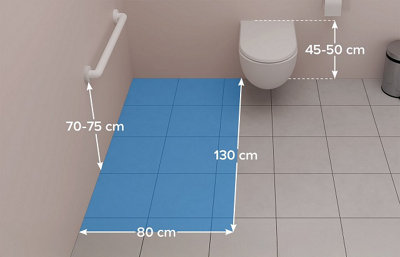 Dimensions à prévoir autour d'un WC pour accueillir un fauteuil roulant