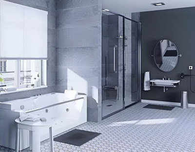 Salle de bains prévue pour les PMR