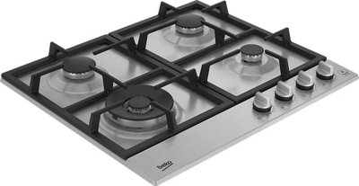 Zoom sur une plaque de cuisson au gaz