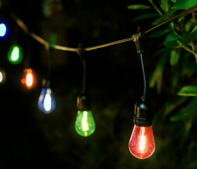 Guirlande solaire avec ampoules de couleurs