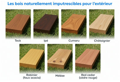 Les différents types de bois naturellement imputrescibles