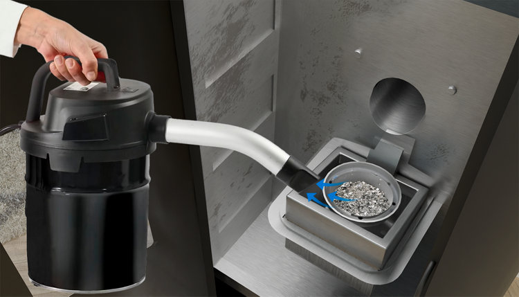 Utilisation d'un aspirateur à cendres