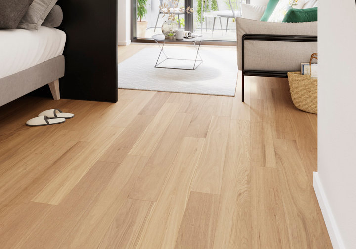 Photo d'un parquet neutre assez clair dans un salon