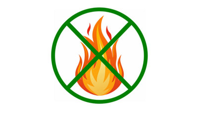 flamme barré trait vert