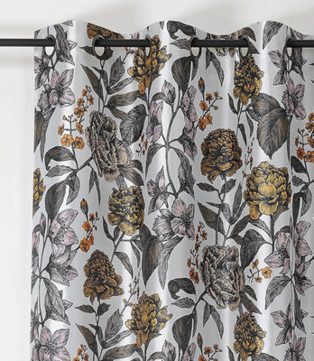 Voilage à œillet à motif floral