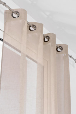 Haut voilage beige foncé à œillets