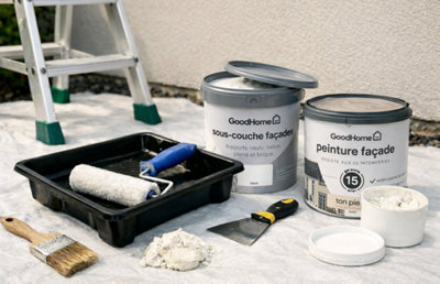 Les outils et fournitures nécéssaires pour repeindre un mur
