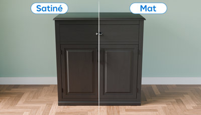 Meuble bois gauche noir satiné et droite noir mat