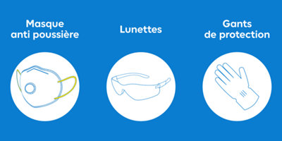 Pictos masque anti poussière, lunette et gants de protection