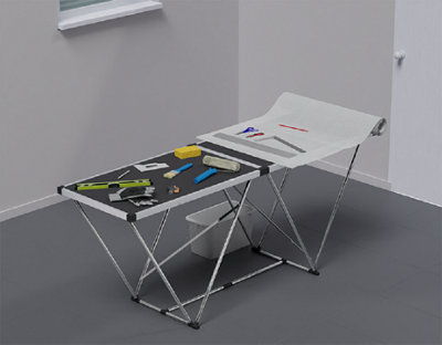 Placez la table à tapisser
