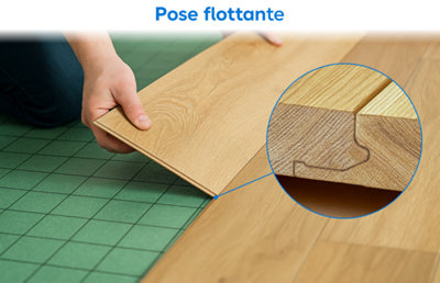 Image d'un parquet flottant en cours de pose