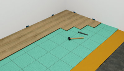 Image d'une installation de stratifié avec sous-couche et pare-vapeur