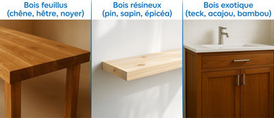Les 3 types de bois existants