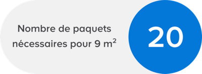 Vous retrouvez la réponse du total de la formule dans « nombre de paquets pour X m² ».