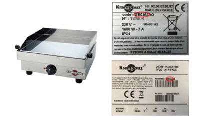 PLANCHA ELECTRIQUE KRAMPOUZ