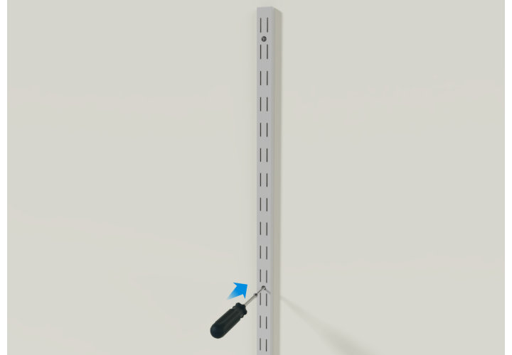 Vissage crémillière au mur