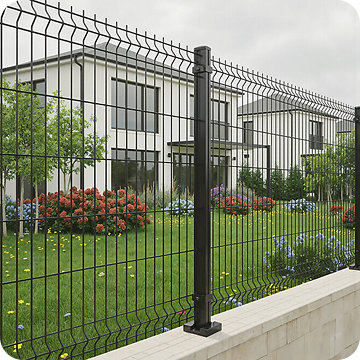 Accessoire et poteau pour grillage rigide