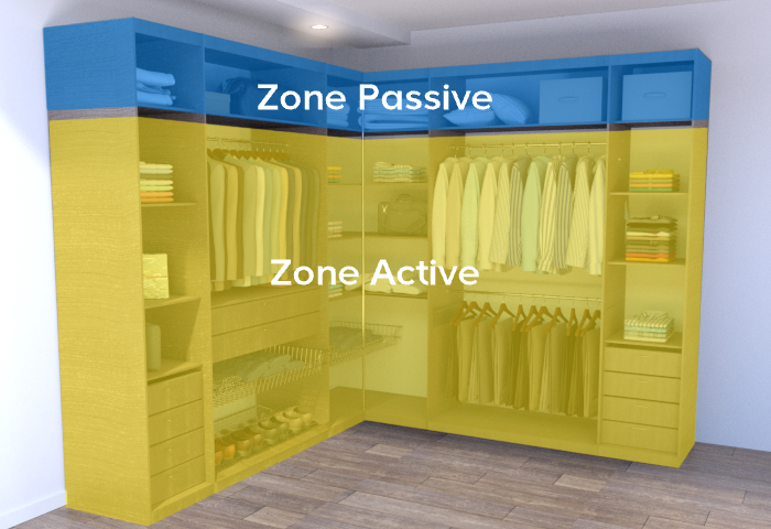 Côté pratique, organisez votre dressing en 2 zones