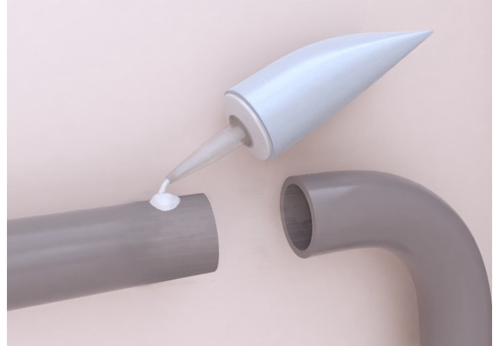 Encollez les différents embouts du kit d’évacuation avec la colle PVC.