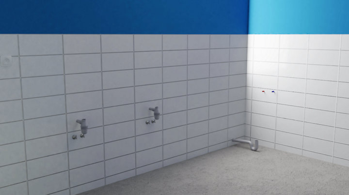 Illustration d'un mur carrelé dans une salle de bains