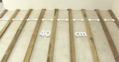 schéma d'espacement de 40 cm des lambourdes