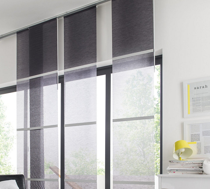 3 stores bandes verticales gris foncé