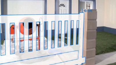 A la fin du montage, votre pilier doit arriver à environ 10 cm au-dessus du portail.​