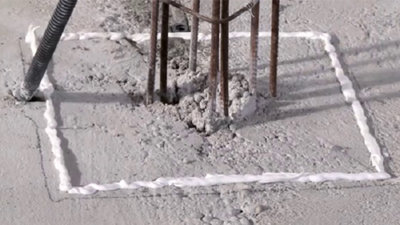 Image mastic au sol autour armature